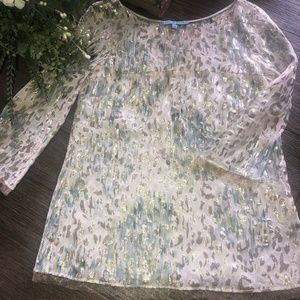 Antonio Melani Size XS cheetah metallic gold shirt